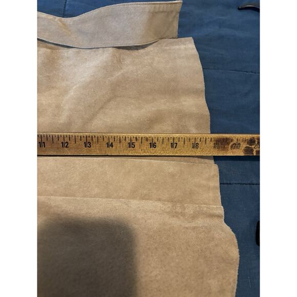 Wendy Katlen Anthropologie Suede Trench Coat Tan Size 10 Medium - Picture 14 of 15